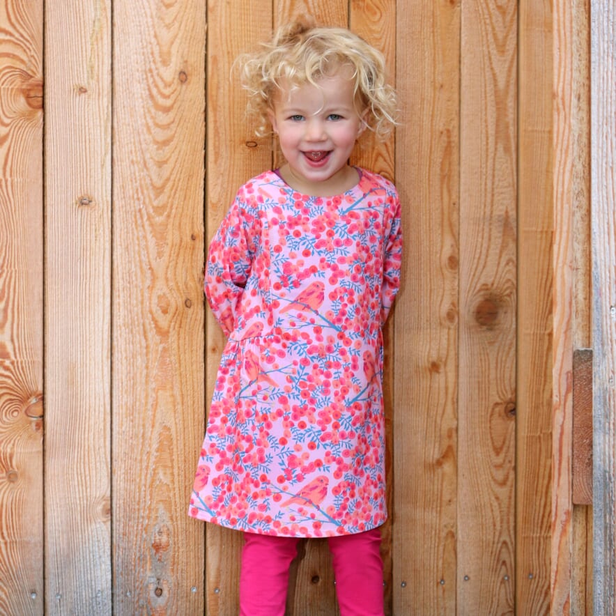 Kleid mit Vögel in orange ( 18-24 Monate) von Enfant Terrible