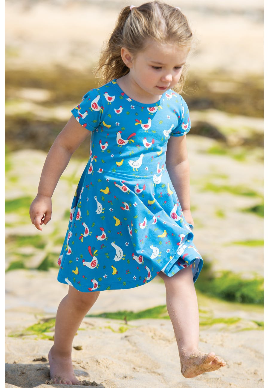 Schwing-Kleid Hühner( 3-6, 6-12 Monate)  von Frugi