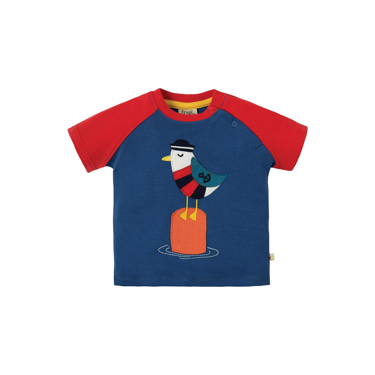 Kurzarm T-Shirt mit Seemöwe Applikation von Frugi