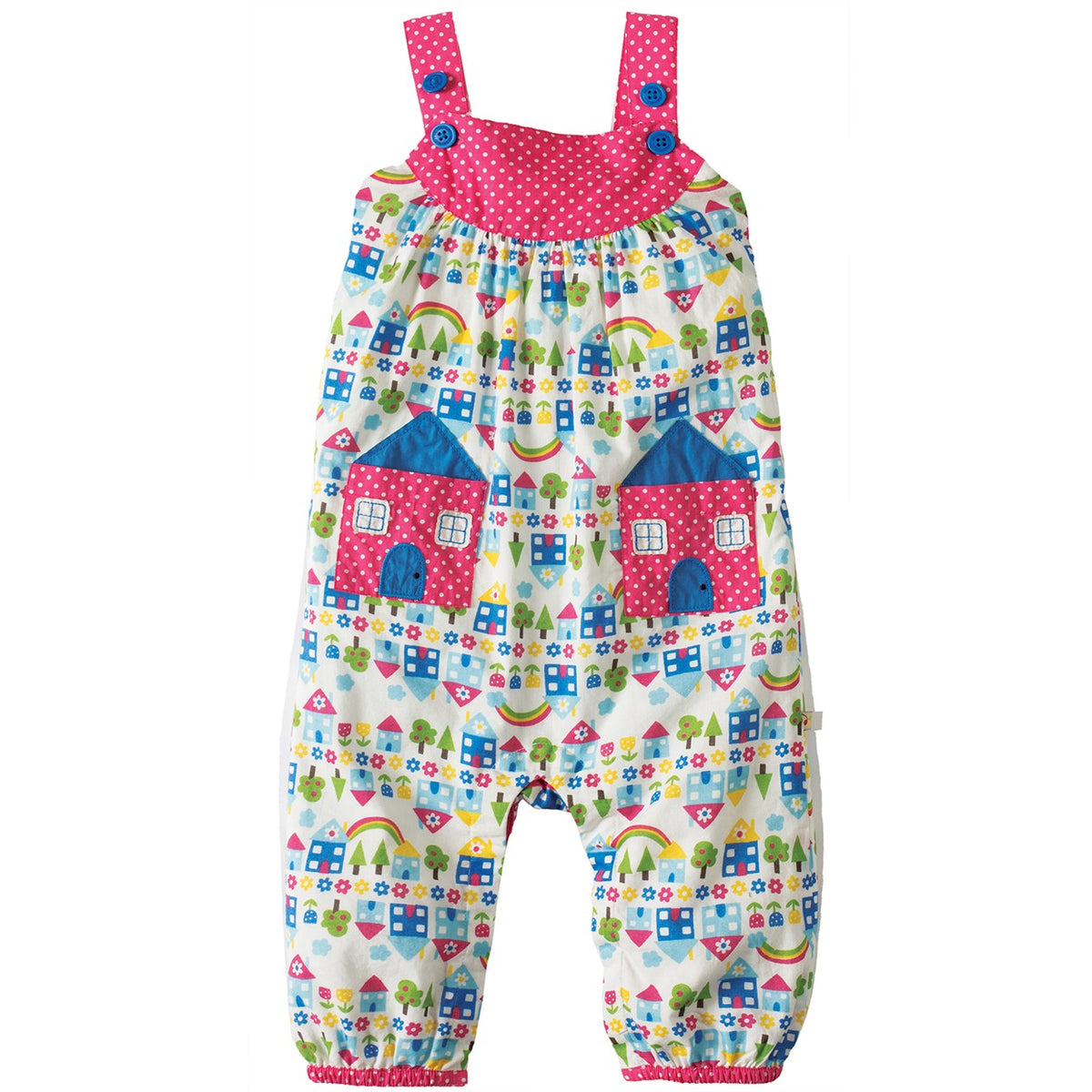 Sommer Latzhose Haus( 0-3 Monate, 3-6 Monate ) von Frugi 100% Bio-Baumwolle