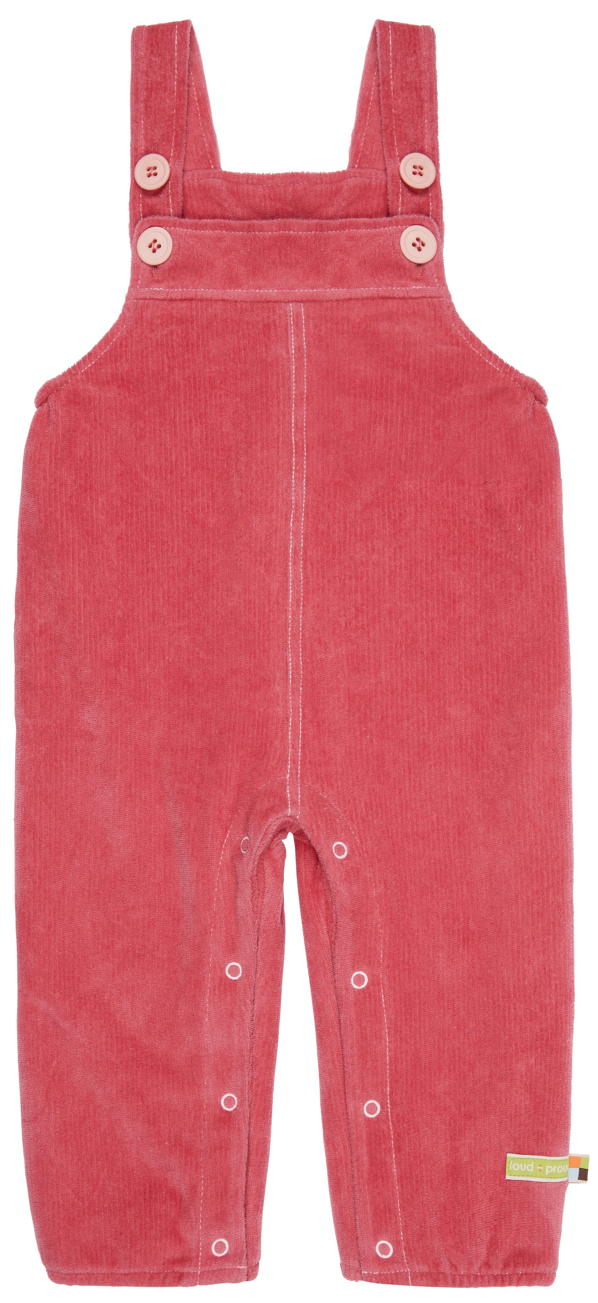 Latzhose Cord in mauve-rosa  von loud + proud