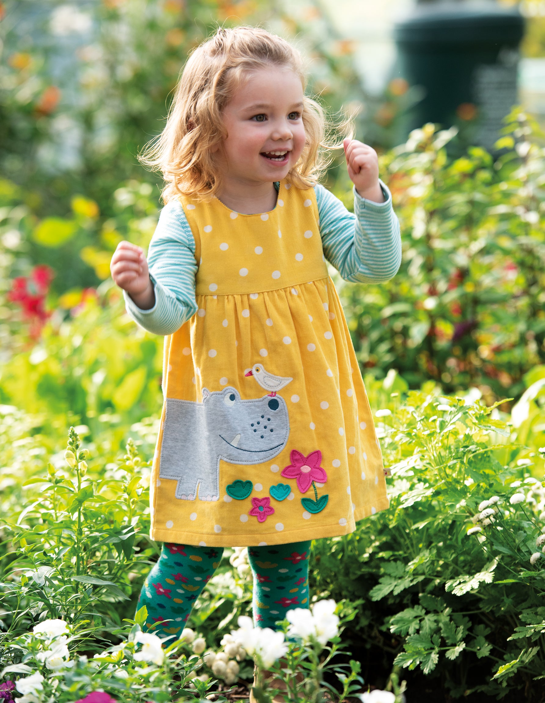 Kleid gelb Nilpferd Frugi
