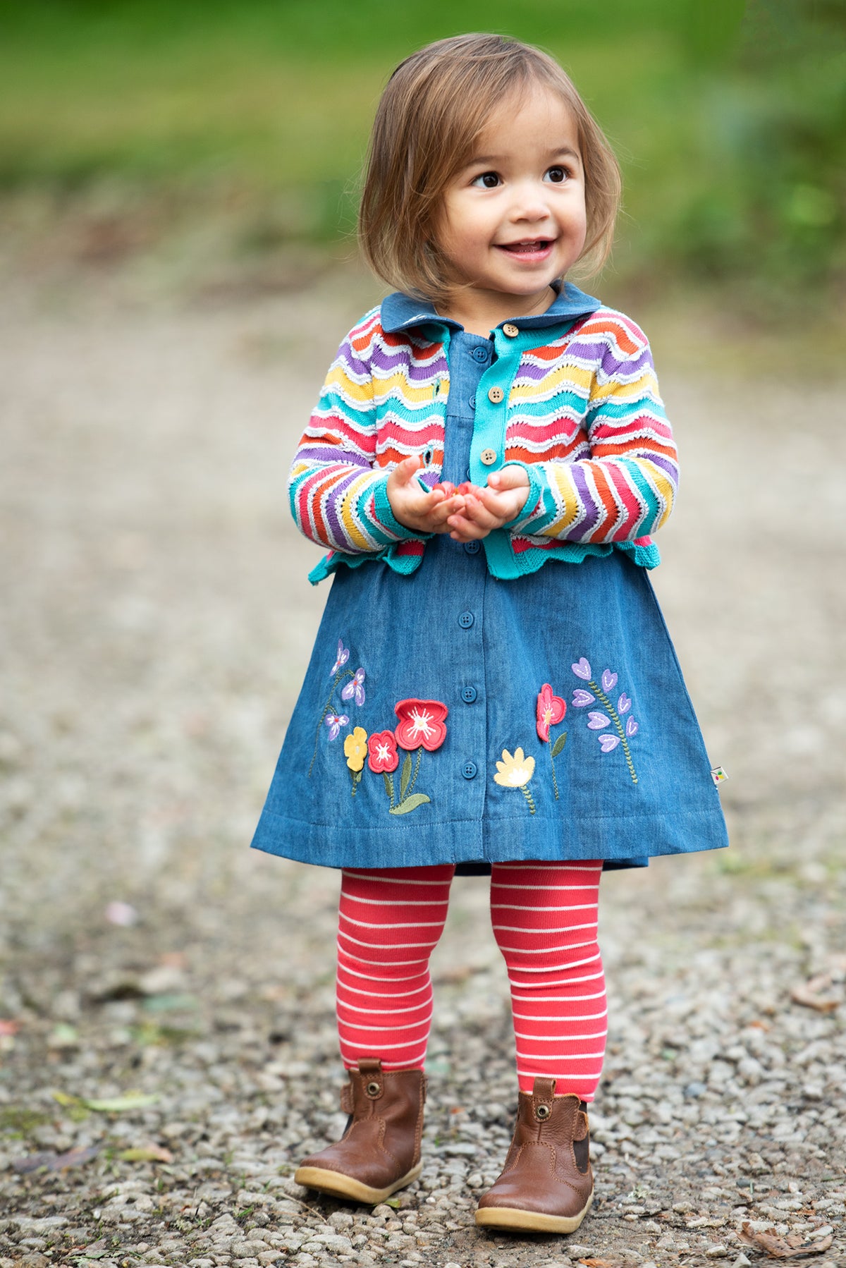 Jeanskleid Blumen von Frugi