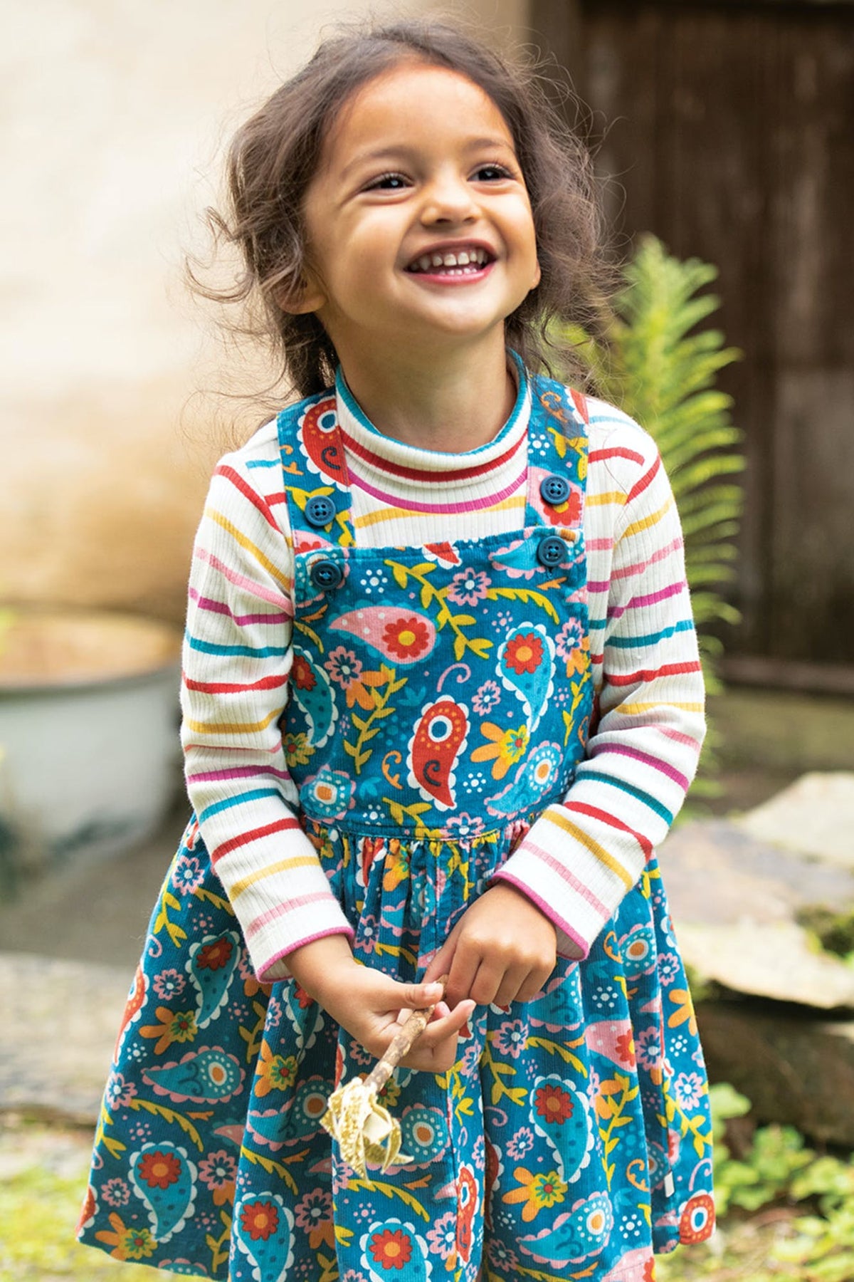 Pixie Paisley Cordkleid von Frugi