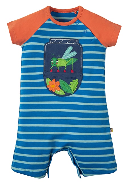 Kurzer Sommer-Strampler Grashüpfer ( 3-6, 12-18, 18-24 Monate ) von Frugi