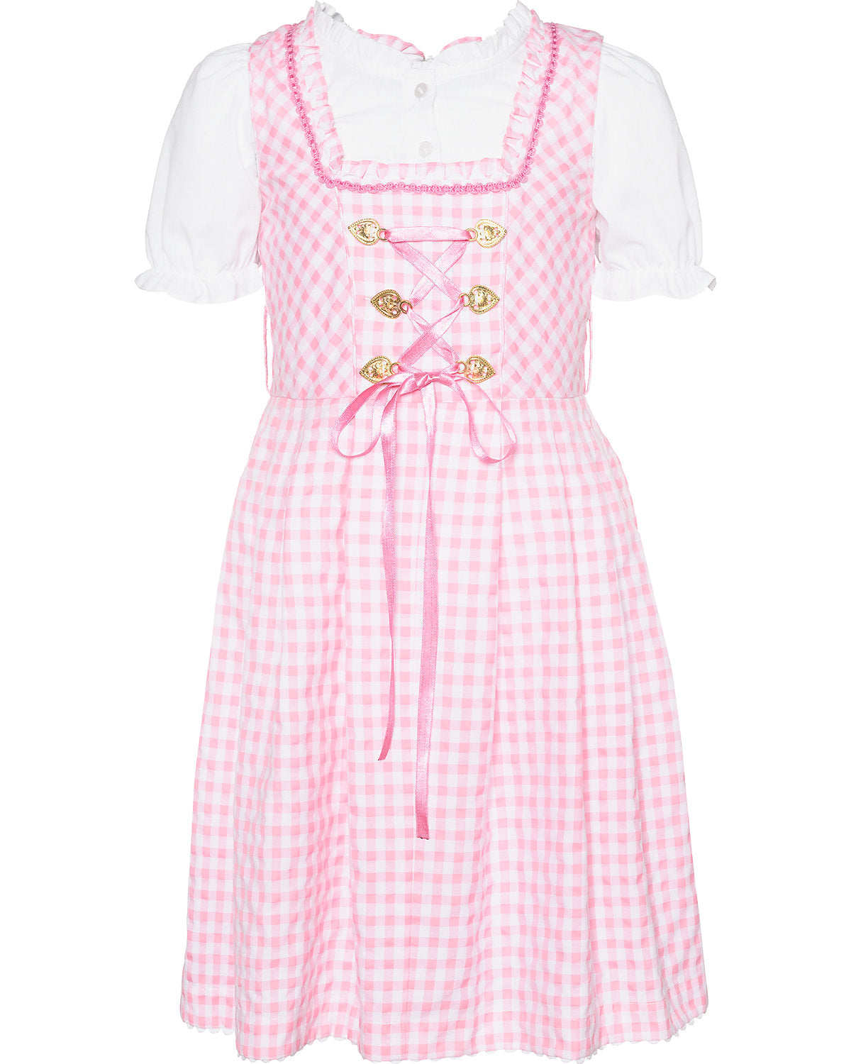 Dirndl in rosa mit rosa rosè Schürze von Happy Girls