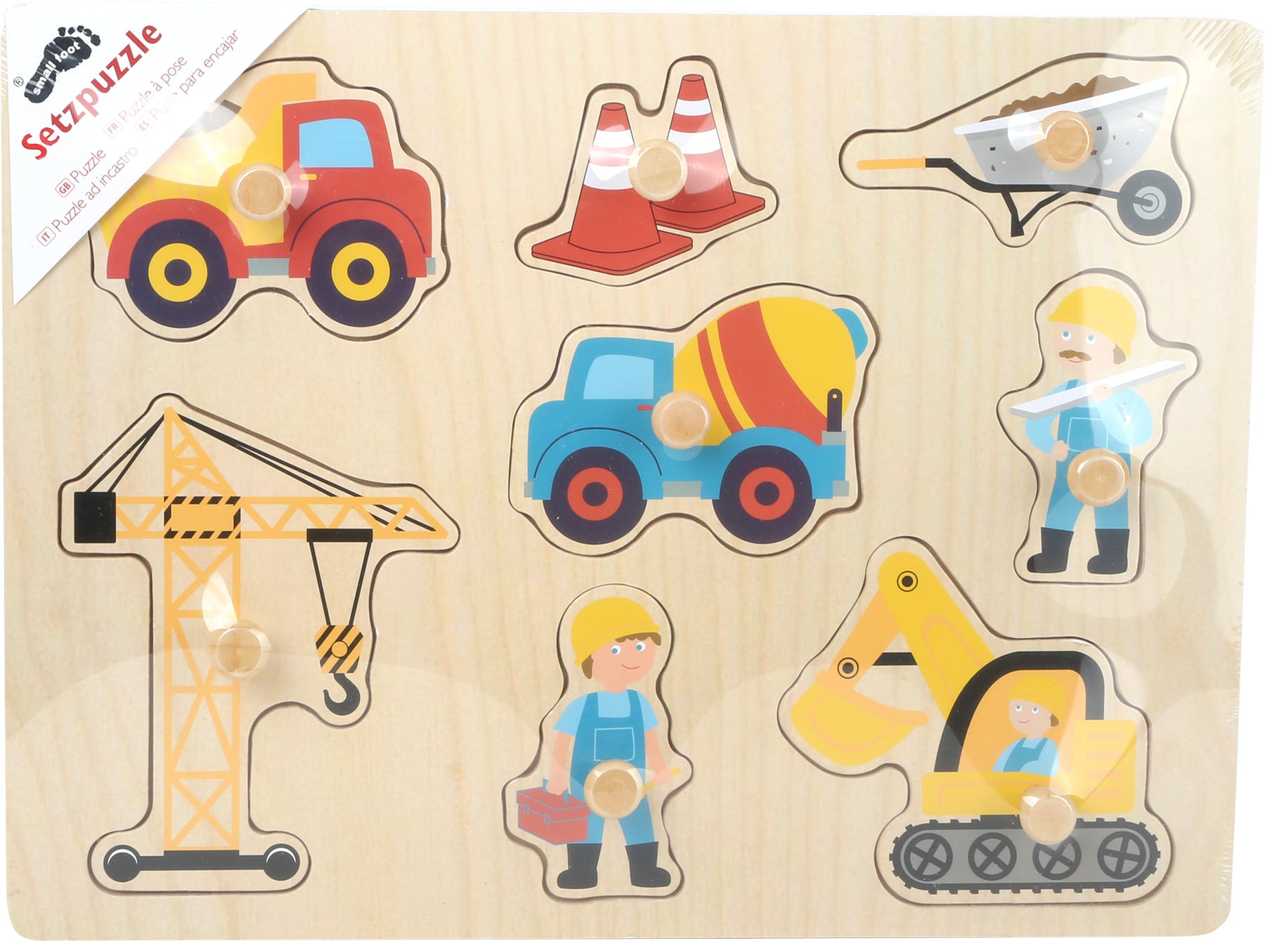 Setzpuzzle baustelle holz puzzle small foot