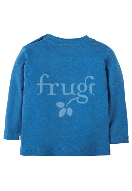 Applique Top Blue Bear Bär Shirt Frugi