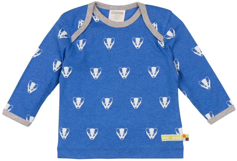 blaues shirt dachs aus bio-baumwolle und wolle von loud and proud