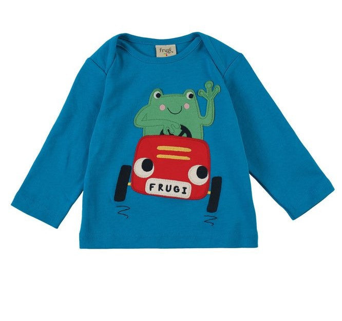 Shirt Frosch im Auto von Frugi ( 3- 6 Monate )