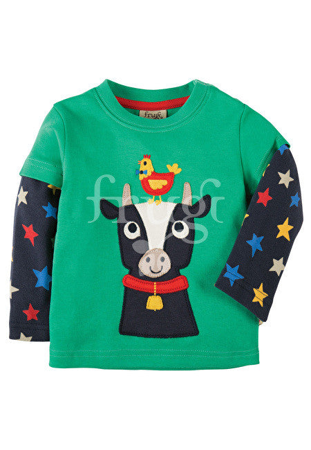 Shirt Eden Green/Cow  Kuh Frugi