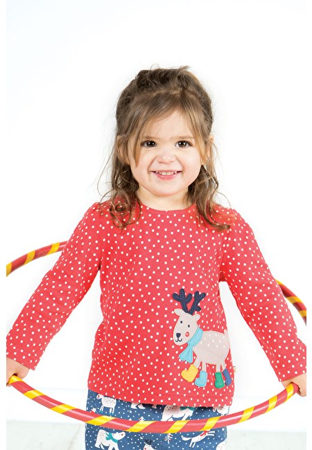 Shirt Rentier( 0-3 Monate, 3-4 Jahre)  von Frugi 100% Bio-Baumwolle