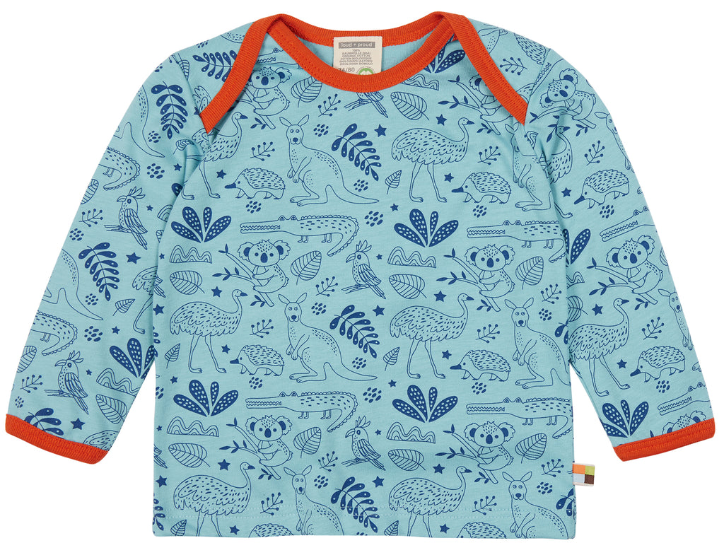 Wende-Jacke Kängurus in lagoon blau von loud + proud