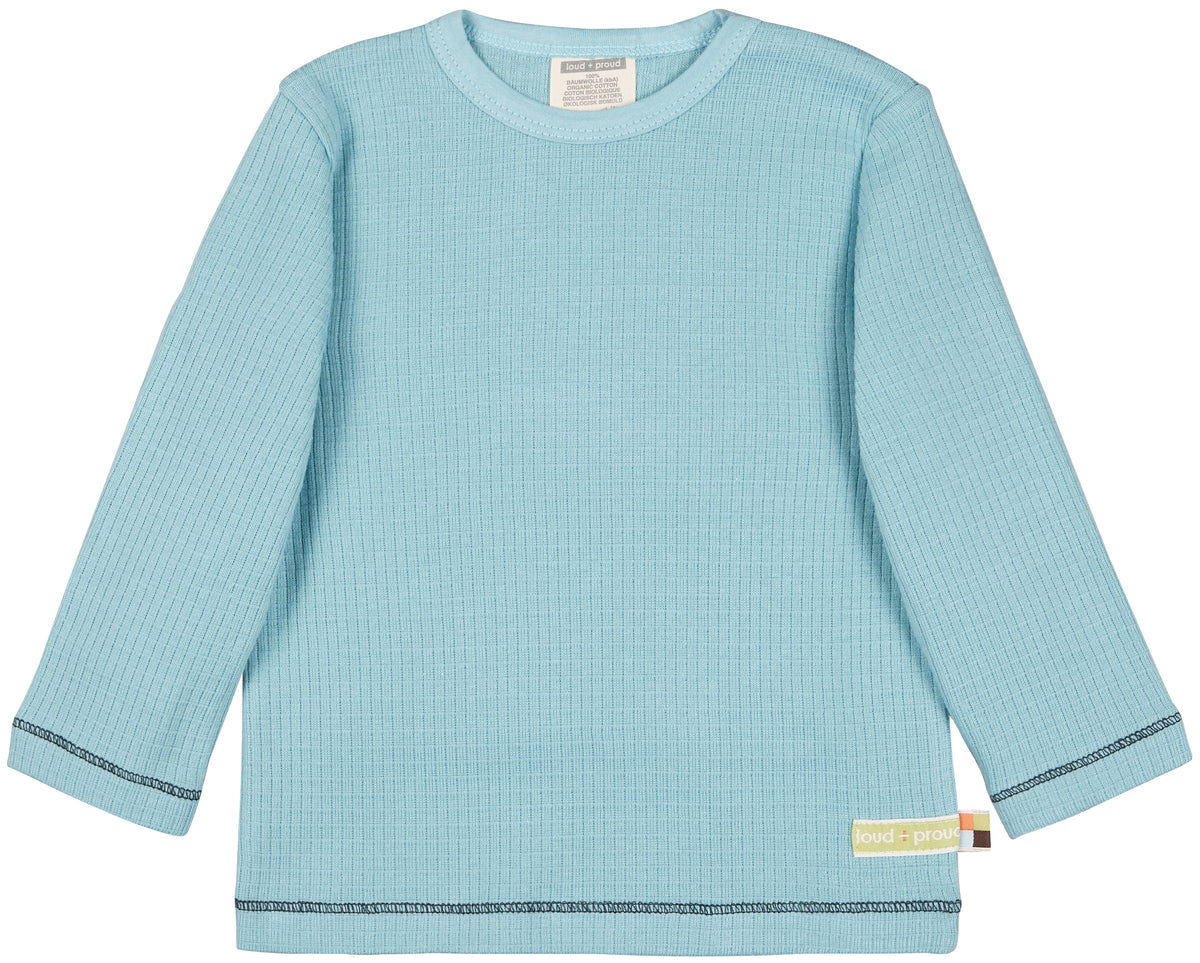 Langarm Shirt mit Waffel-Struktur in lagoon blau von loud+proud