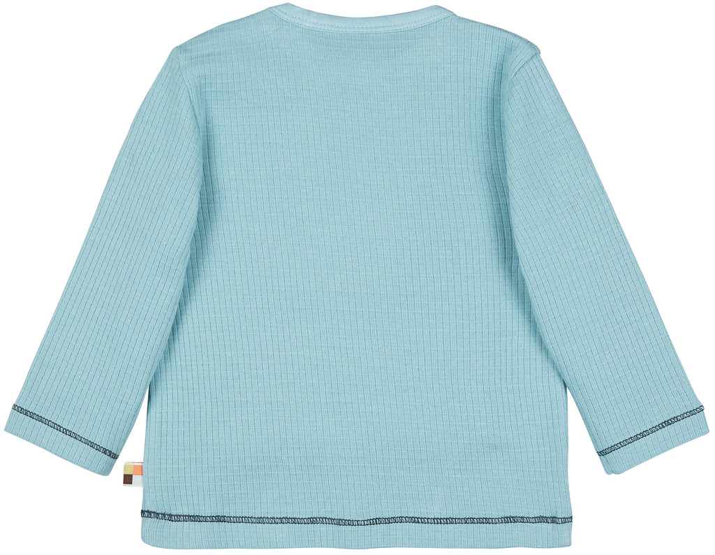 Langarm Shirt mit Waffel-Struktur in lagoon blau von loud+proud