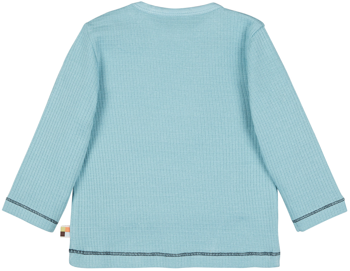 Langarm Shirt mit Waffel-Struktur in lagoon blau von loud+proud
