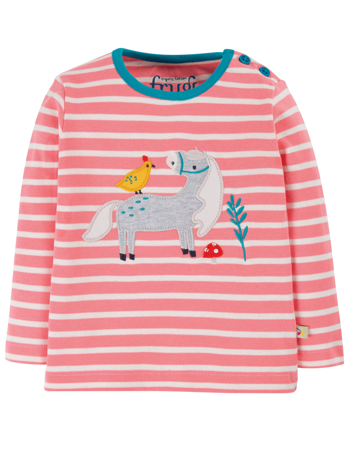 Shirt in rosa mit Pferd von Frugi