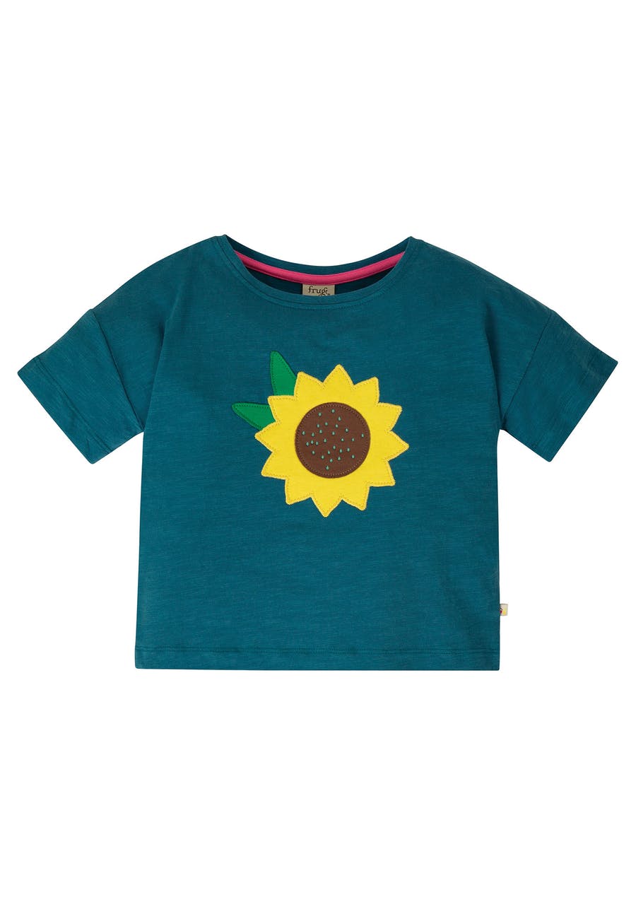 T-Shirt mit Sonnenblume von Frugi