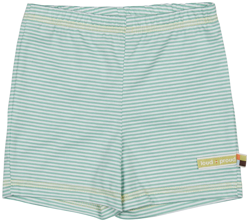 Grün gestreifte Sommershorts ( 3 und 9-12 Monate)  von Loud + Proud