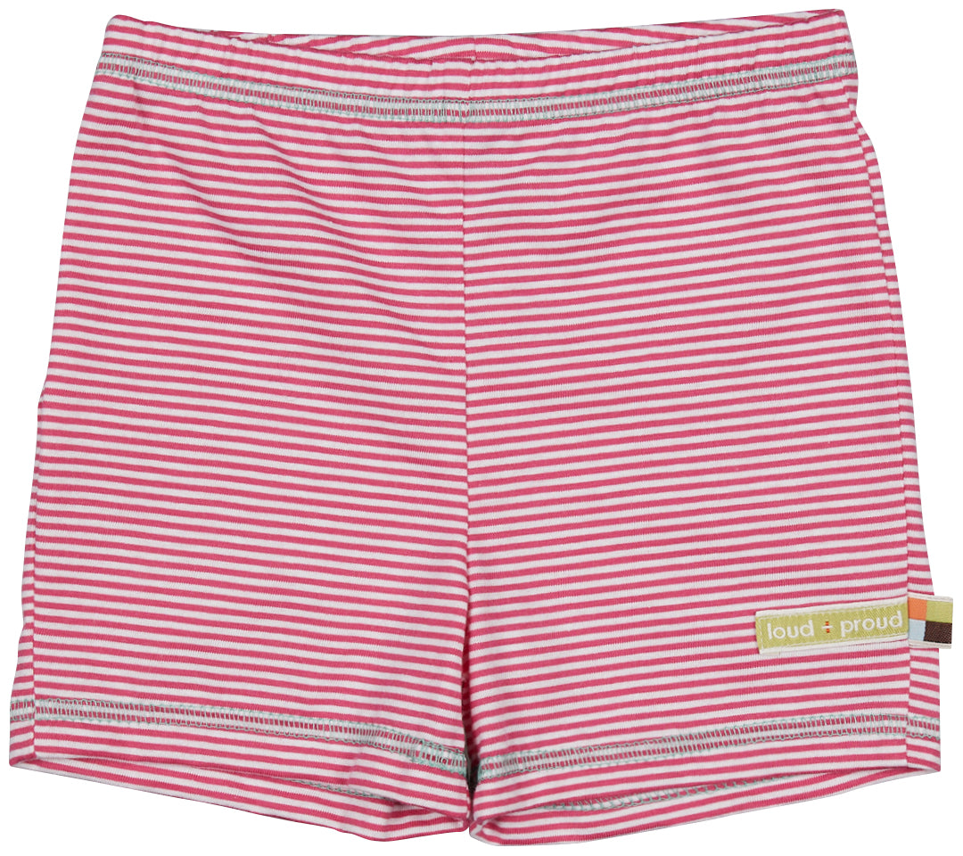 Pink gestreifte Sommershorts ( 3-6 Monate, 5-6 Jahre) von Loud + Proud