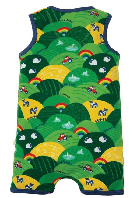 Kurzer Sommer-Strampler Traktor ( 0-3, 3-6, 6-12 Monate) von Frugi