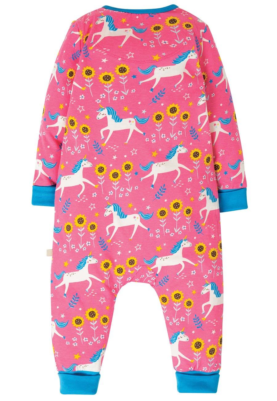 Strampler mit Sonnenblumen und Einhorn Motiv ( 12-18 Monate) von Frugi