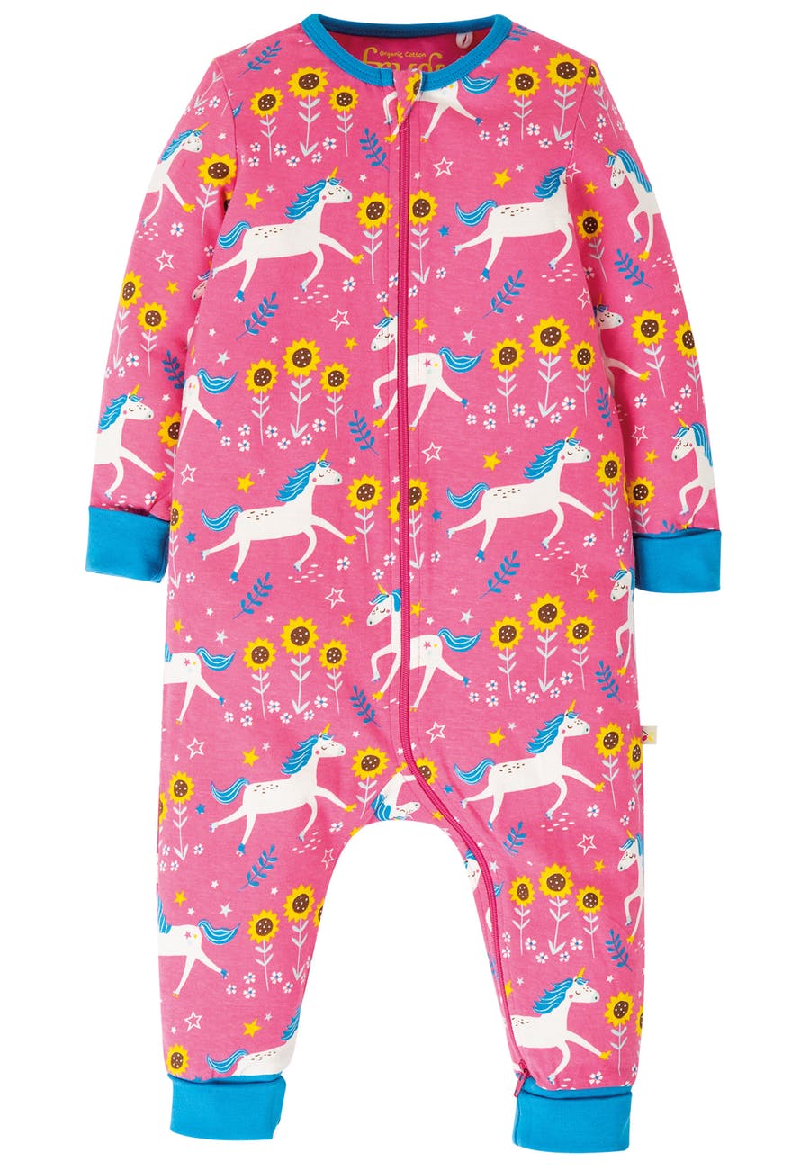 Strampler mit Sonnenblumen und Einhorn Motiv ( 12-18 Monate) von Frugi
