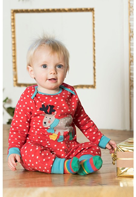 Strampler Rentier( Nur Online erhältlich) von Frugi 100 % Bio-Baumwolle
