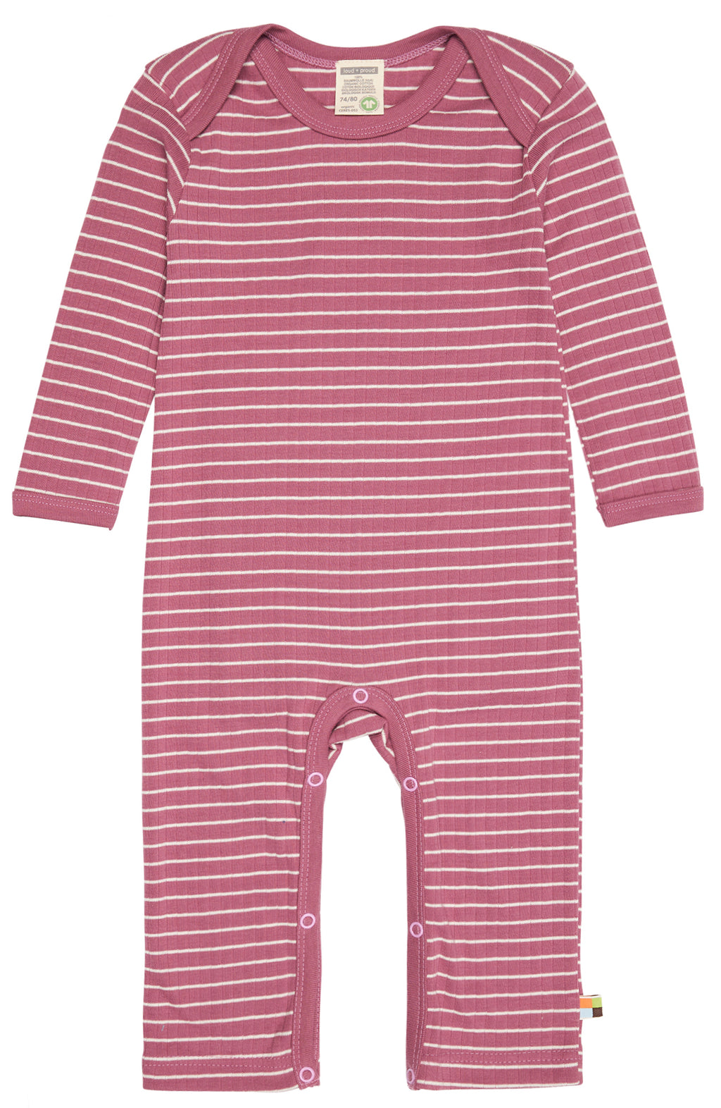 Strampler gestreift in altrosa von loud + proud