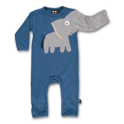 Strampler Elefant in blau von Ubang