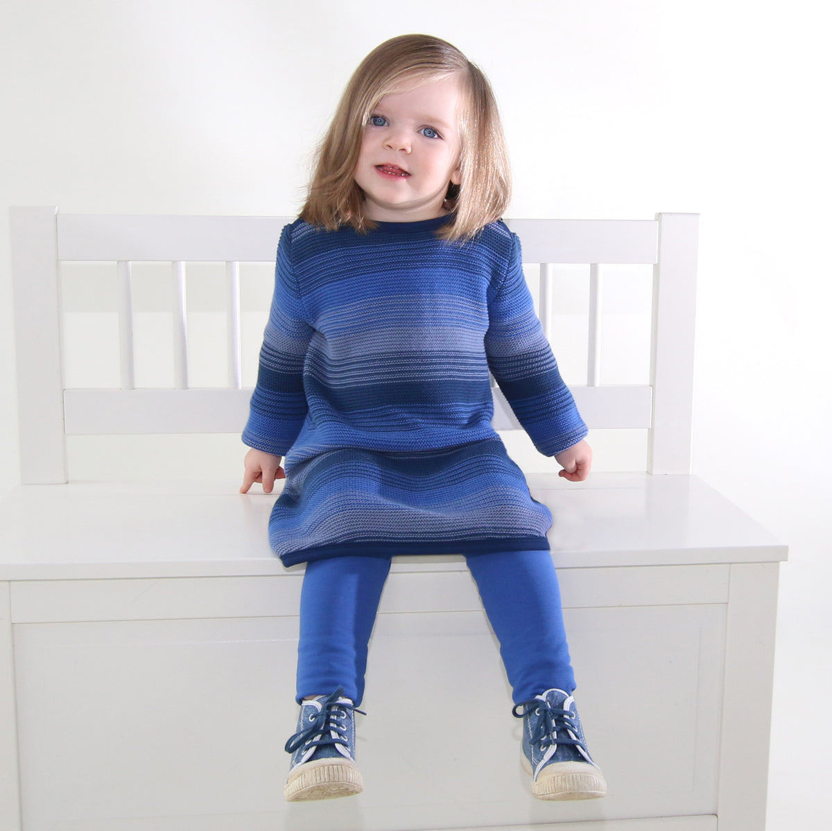Strickkleid blau gestreift ( 3-4 - 5-6 Jahre)  von Enfant Terrible