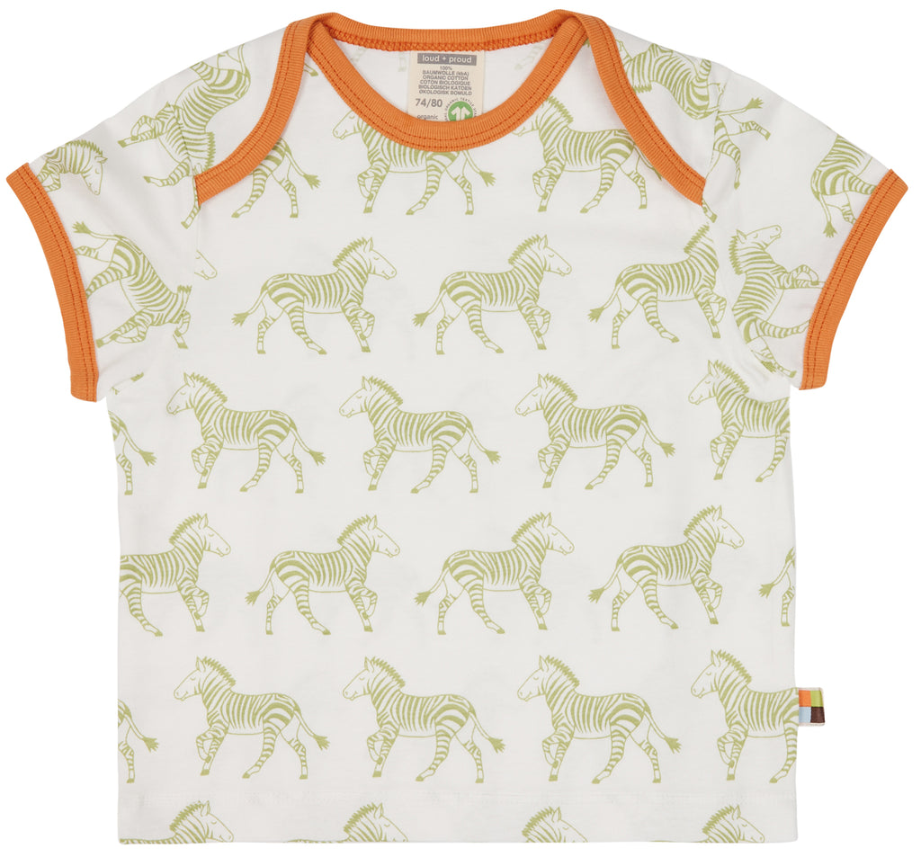 T-Shirt Zebra in grün von loud+proud