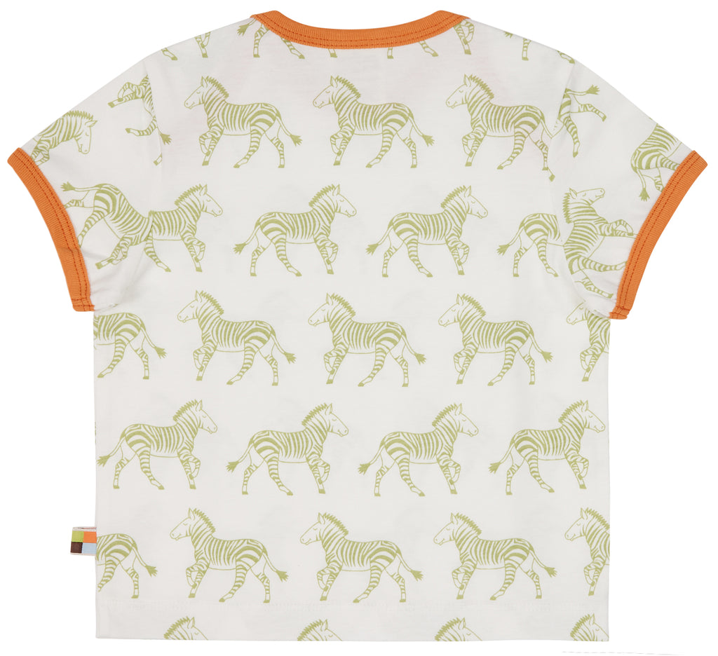 T-Shirt Zebra in grün von loud+proud