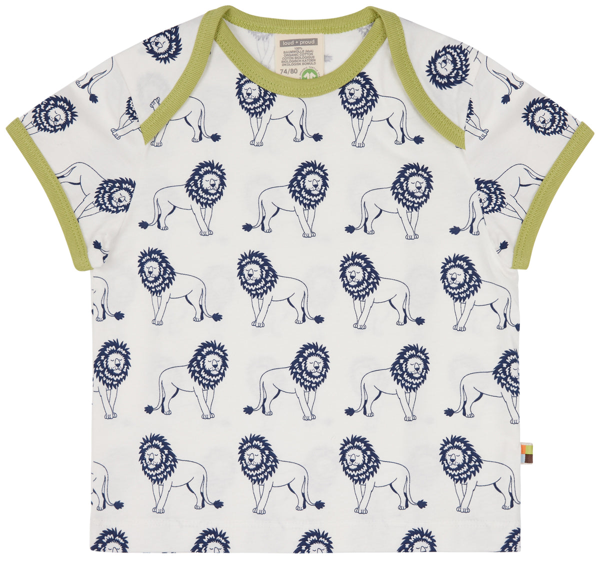 T-Shirt Löwe in blau von loud+proud
