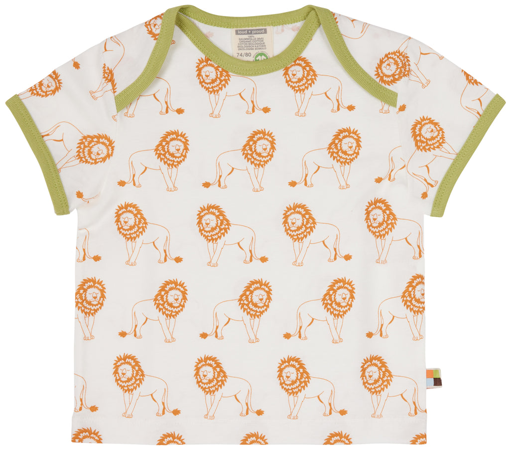 T-Shirt Löwe in orange von loud+proud