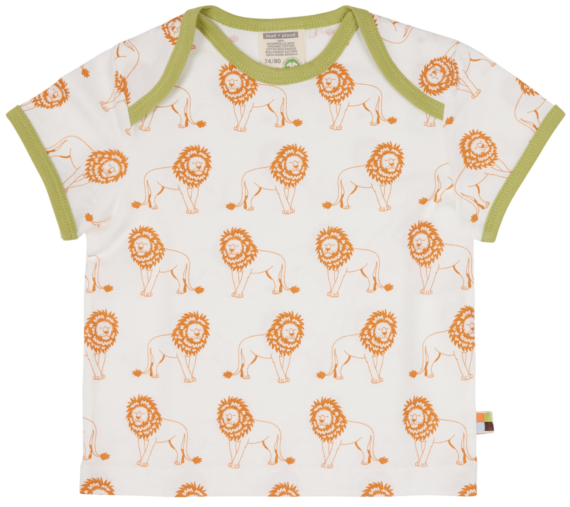 T-Shirt Löwe in orange von loud+proud