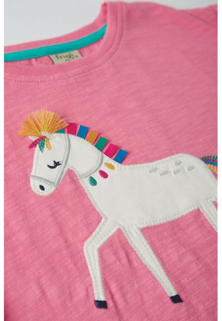 T-Shirt rosa Pferd von Frugi