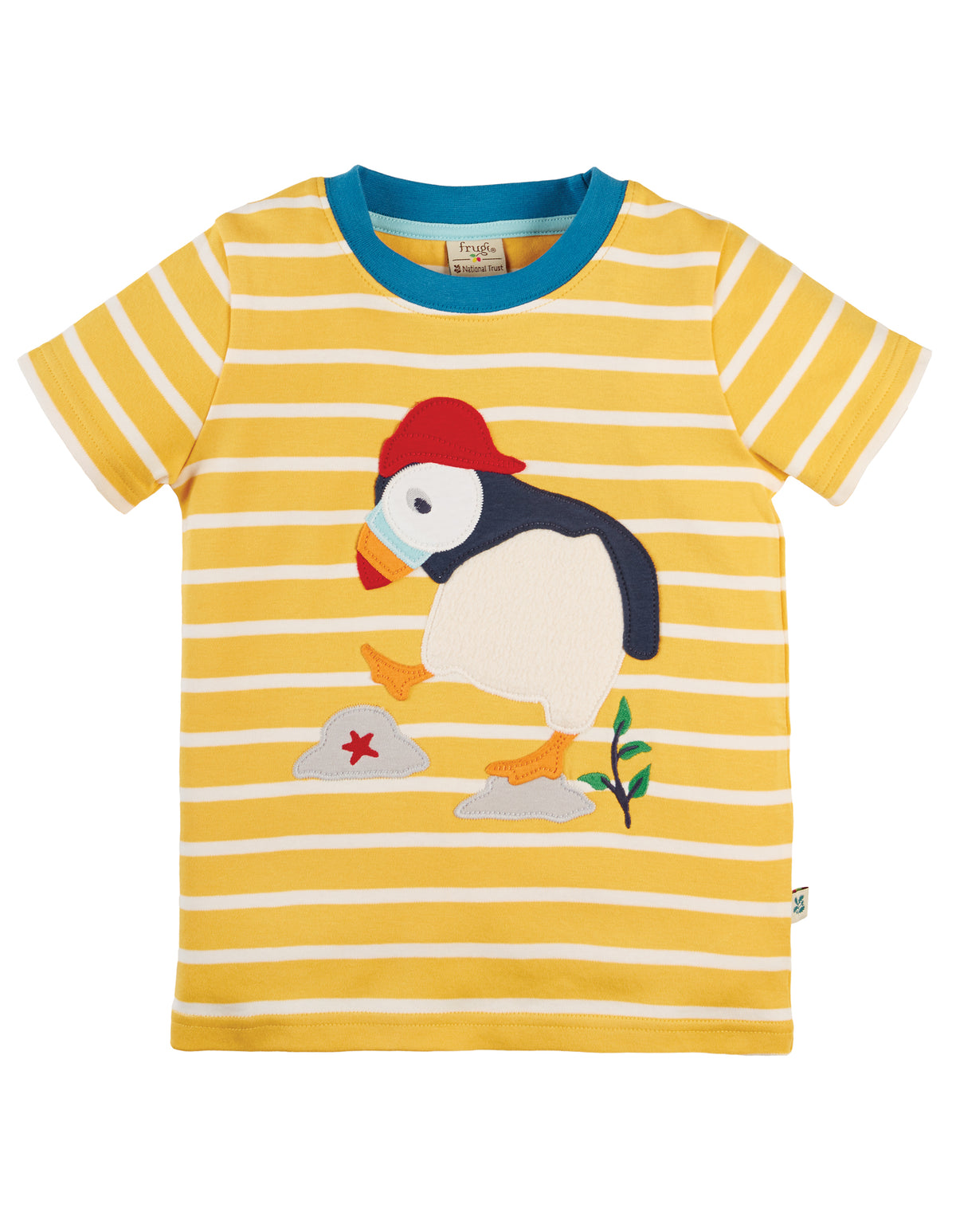 T-Shirt gestreift mit Papageientaucher ( 6, 8 und 9-10 Jahre)  von Frugi