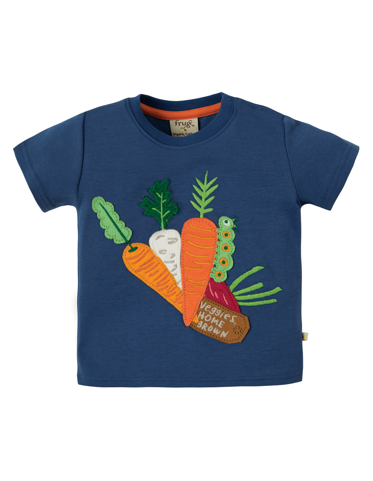 Kurzarmshirt mit Gemüse ( 0-3, 3-6 Monate ) Applikation von Frugi