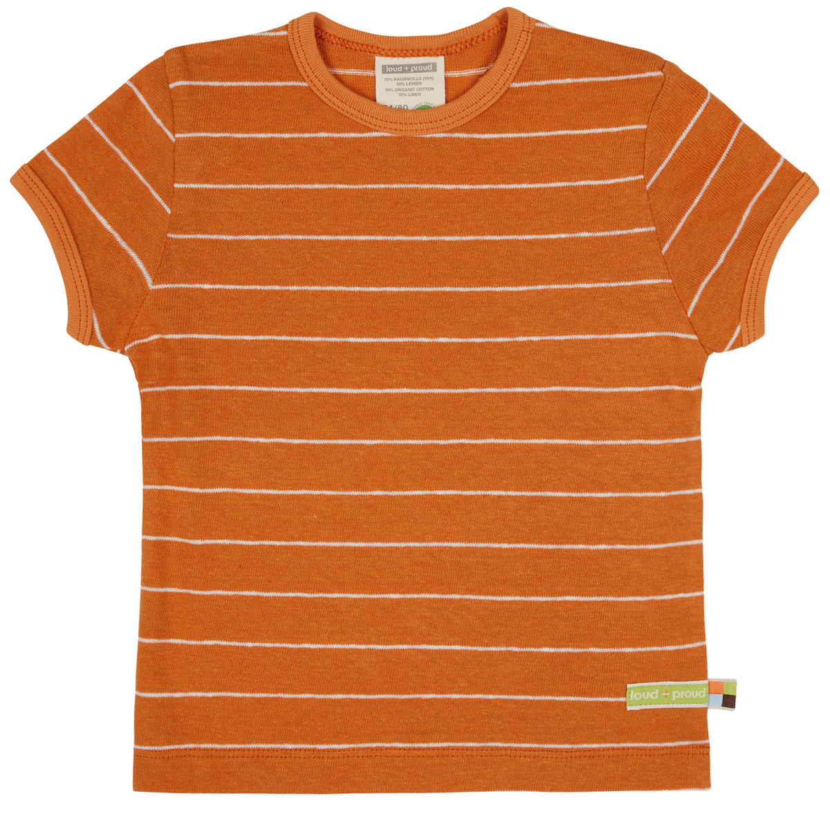 T-Shirt gestreift in orange von loud+proud