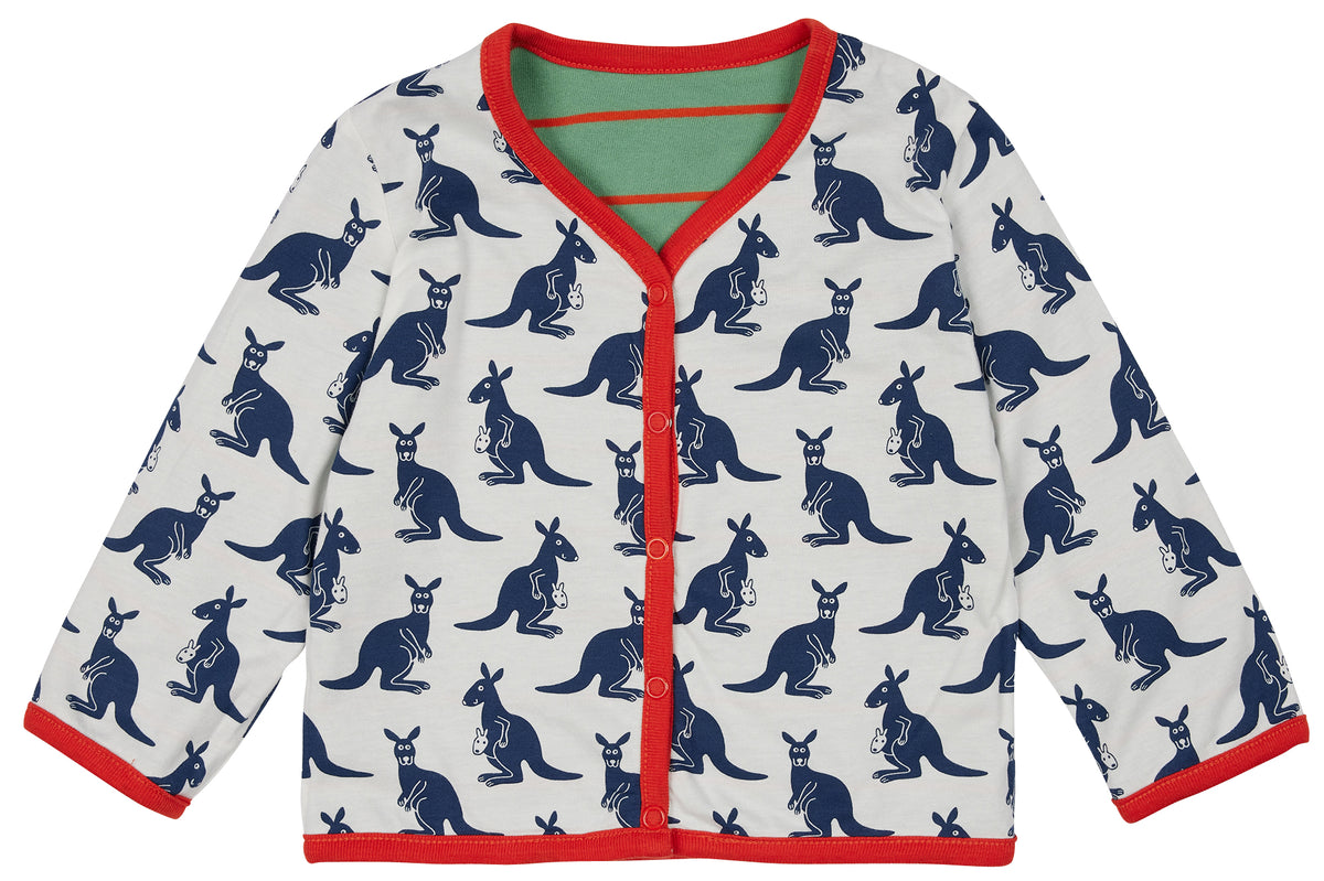 Wende-Jacke Kängurus in bamboo grün (0-3 Monate) von loud +proud