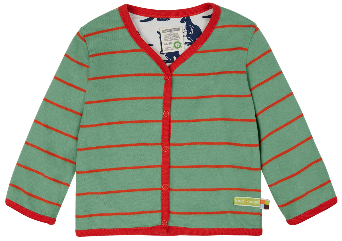 Wende-Jacke Kängurus in bamboo grün (0-3 Monate) von loud +proud