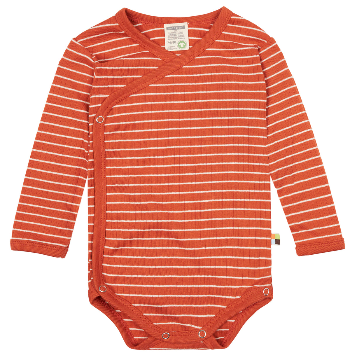 Wickelbody gestreift in orange von loud+proud