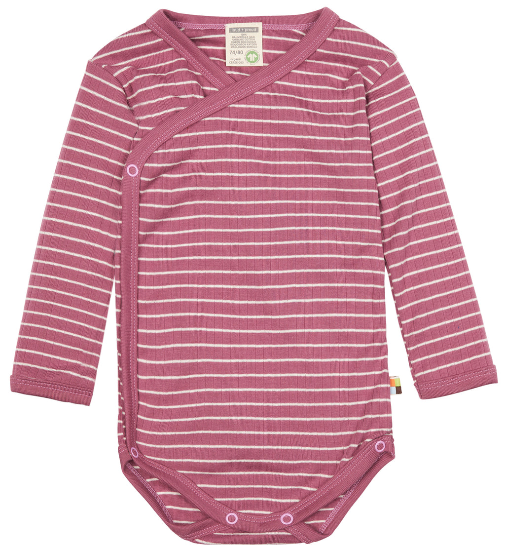 Wickelbody gestreift in violett von loud+proud