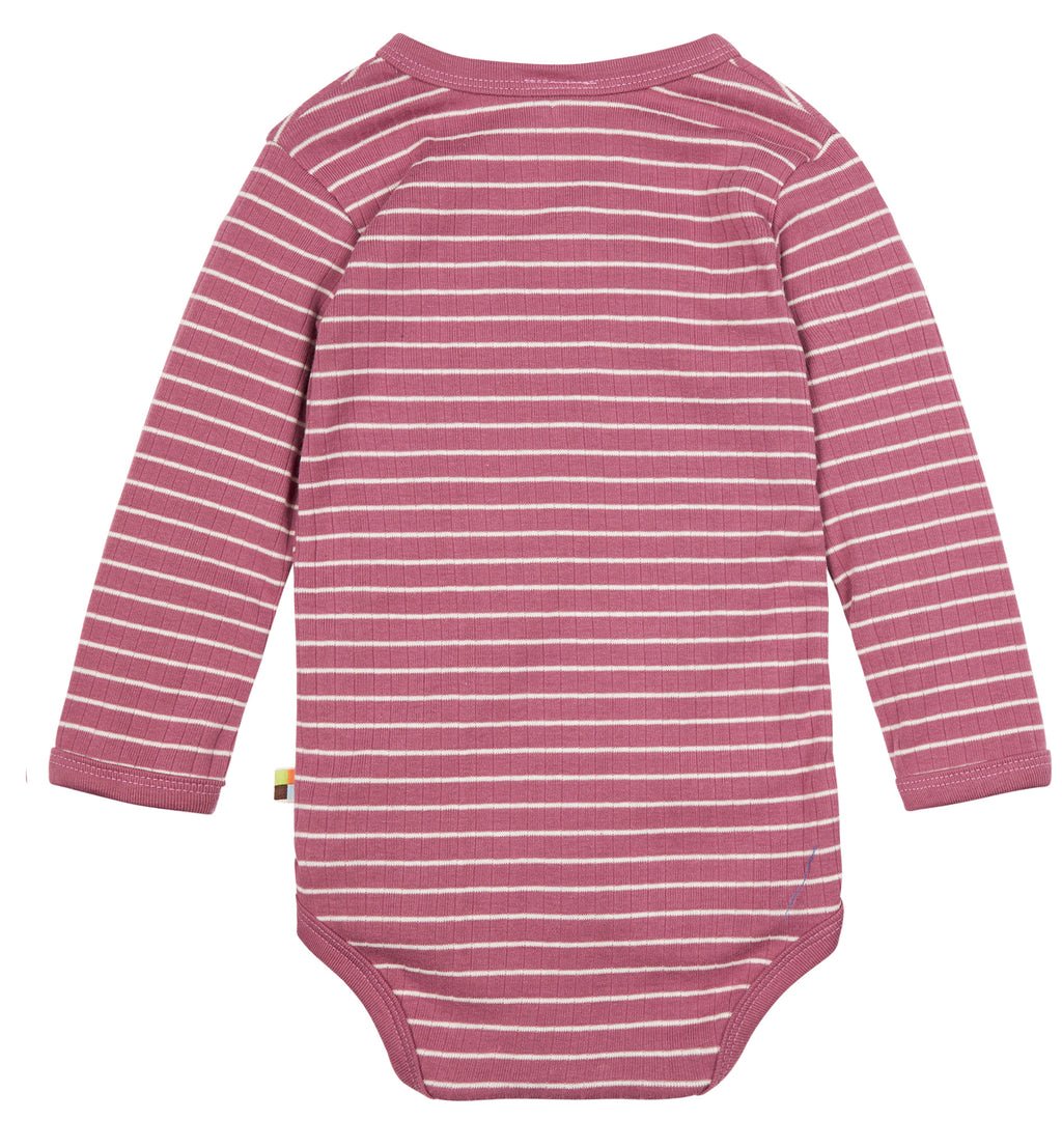 Wickelbody gestreift in violett von loud+proud