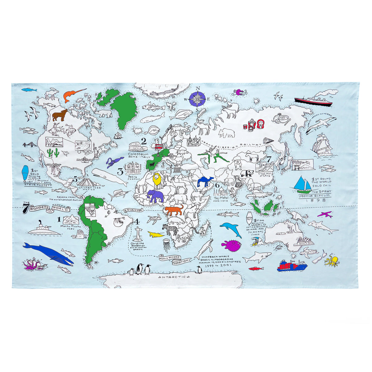 Tischdeck  Weltkarte zum Ausmalen 4 Jahre +