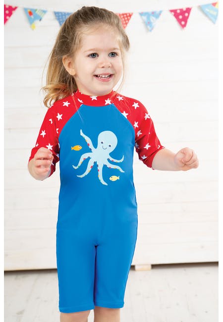 Badeanzug mit octopus applikation 