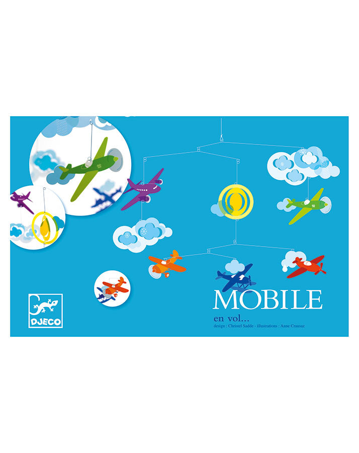 Mobile Flugzeug bunt aus kartong