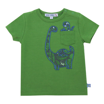 T-Shirt in grün mit Dinos ( 3-6 und  6-9 Monate), 2-3 Jahre, von  Enfant Terrible
