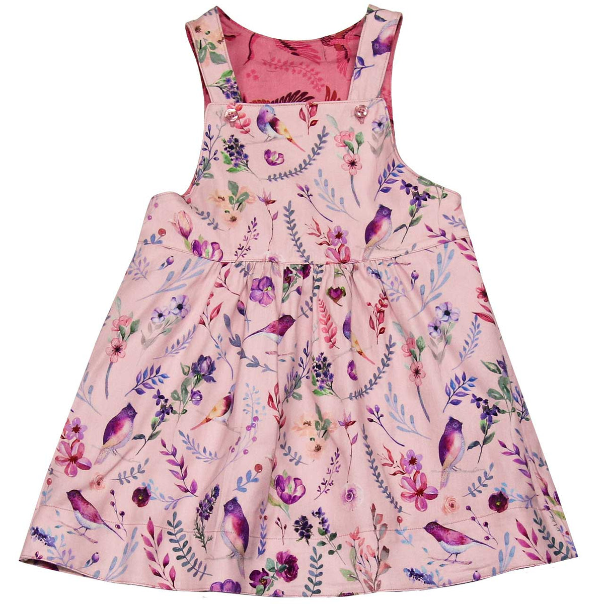 Wendekleid in rosa mit Kraniche ( 18-24 Monate,  5-6 Jahre) von Enfant Terrible